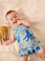 Sleeveless Baby Romper- Sketched Octopus by Tea Collection