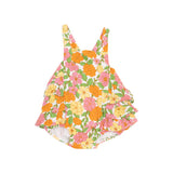 Ruffle Sunsuit- Botanical Retro Floral by Angel Dear