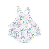 Ruffle Sunsuit - Narwhal Floral by Angel Dear