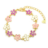 Flower CZ Link Bracelet by Lily Nily