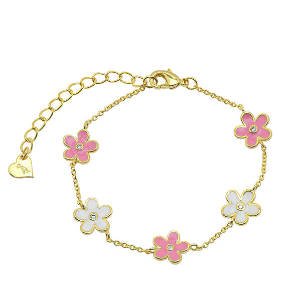 Flower CZ Station Bracelet by Lily Nily