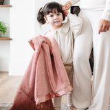 Satin Border Receving Blanket- Dusty Peach by Saranoni