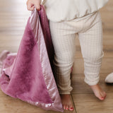 Satin Border Receving Blanket- Muted Mauve by Saranoni