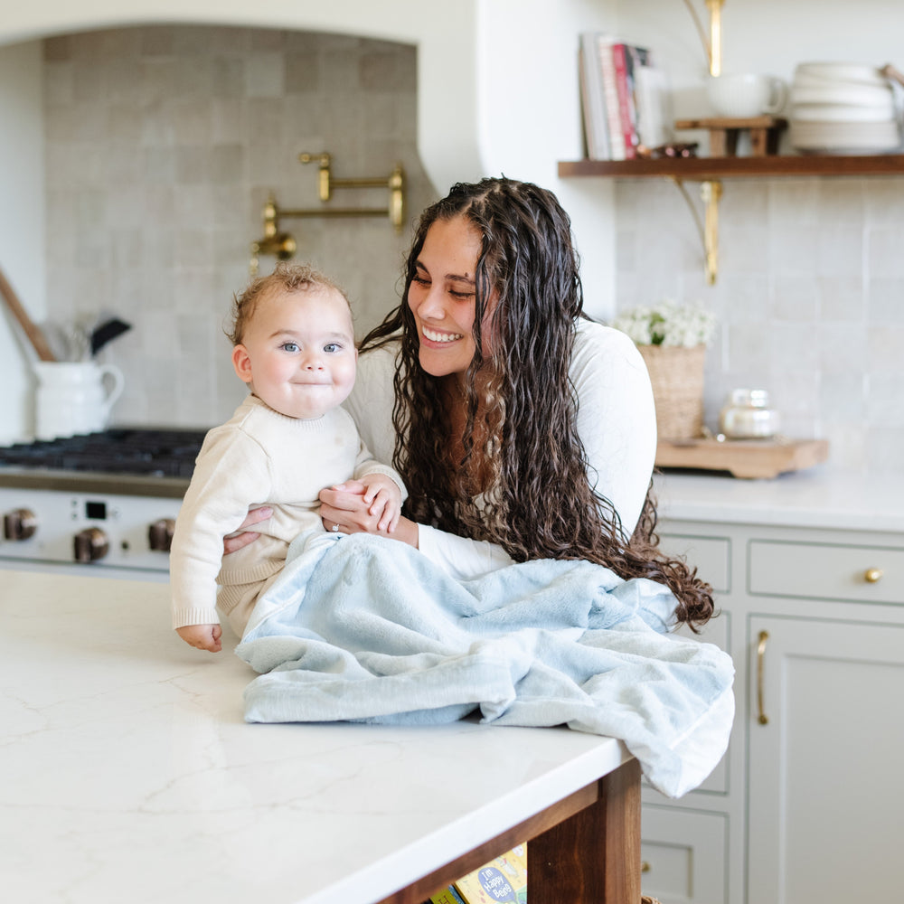 Lush Receiving Blanket in Chambray by Saranoni