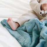 Lush Mini Blanket- Mineral Blue by Saranoni