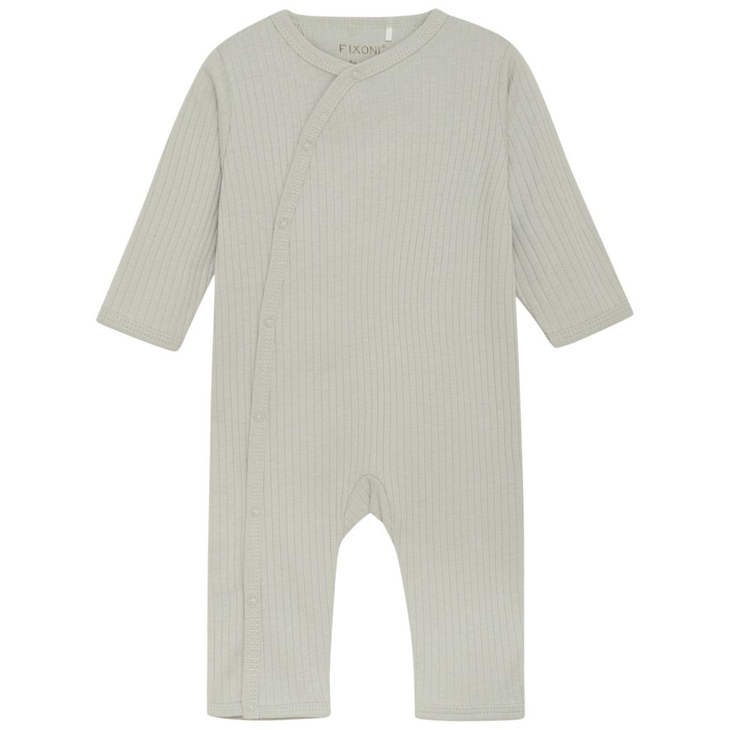 Long Sleeve Rib Romper - Mineral Gray by Fixoni