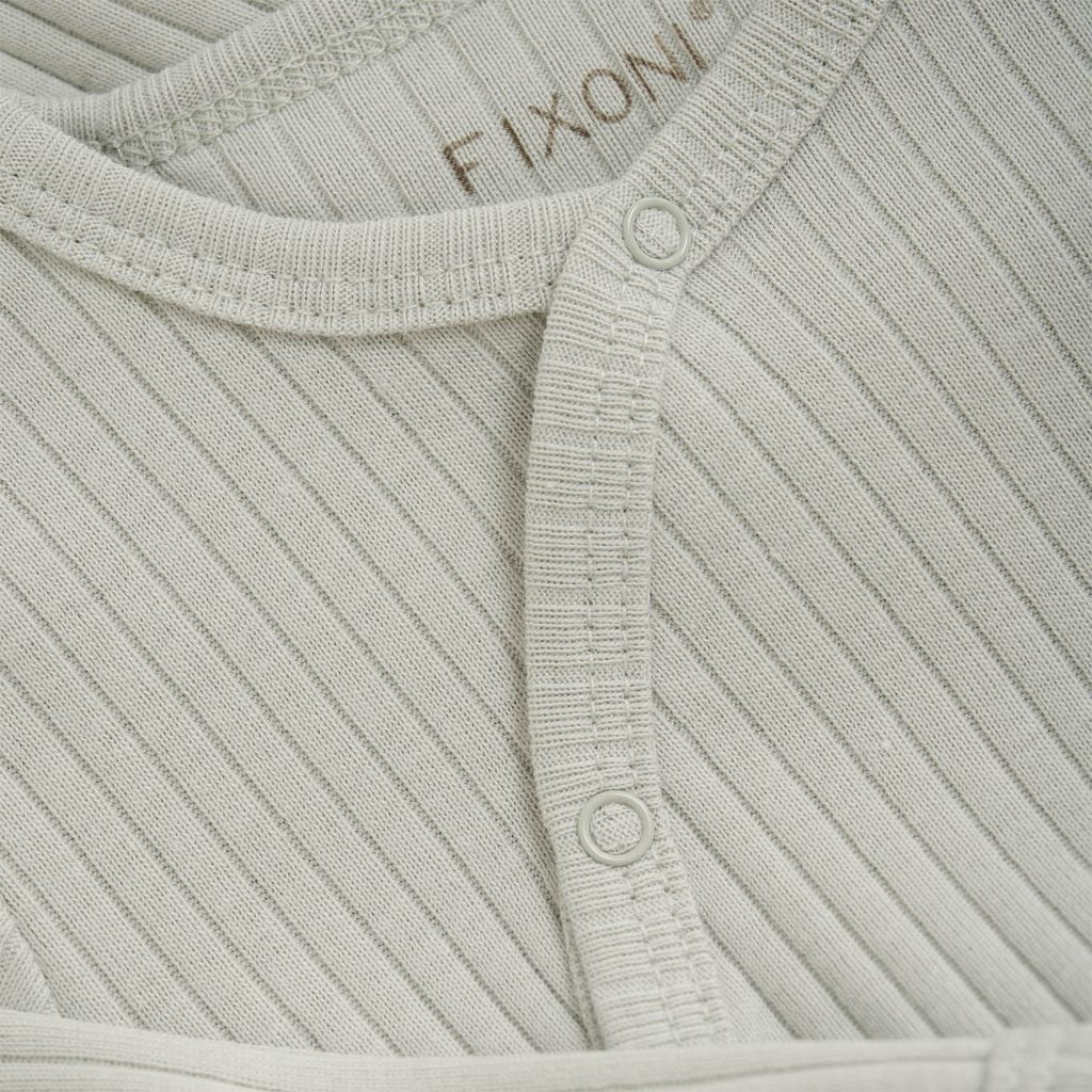 Long Sleeve Rib Romper - Mineral Gray by Fixoni