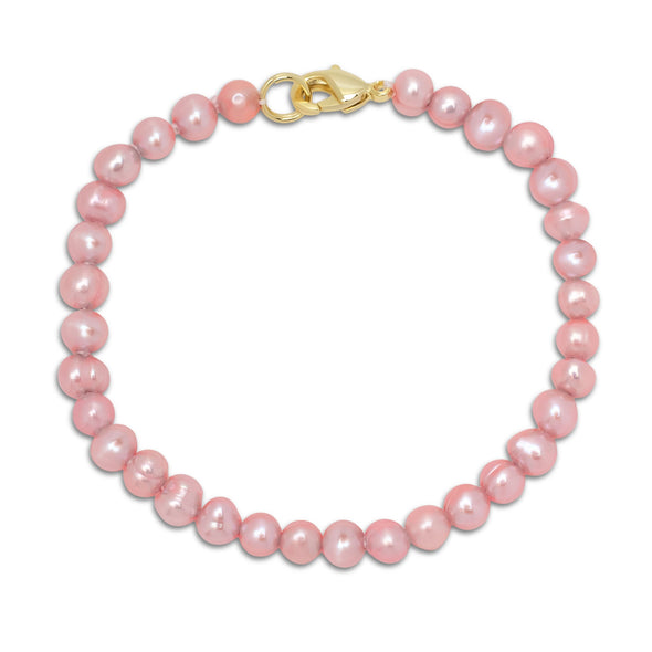 5.5" Pink Freshwater Pearl Strand Bracelet (Baby) by Lily Nily