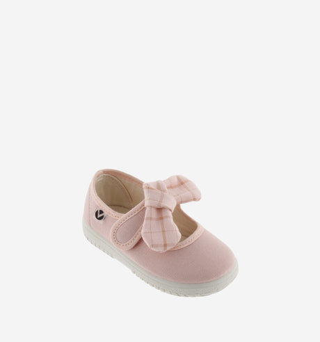 Ojala Canvas + Plaid Bow- Rosa by Victoria Shoes