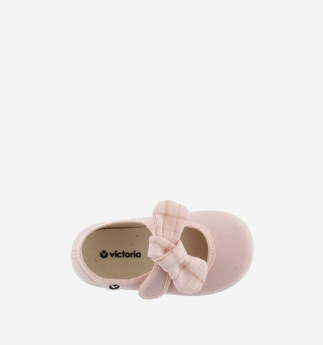 Ojala Canvas + Plaid Bow- Rosa by Victoria Shoes