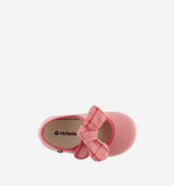 Ojala Canvas + Plaid Bow- Coral by Victoria Shoes
