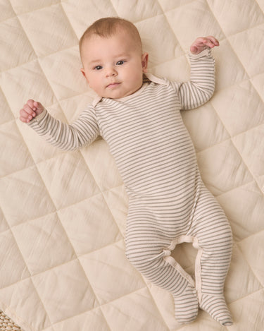 Baby Footie || Laurel Microstripe by Quincy Mae
