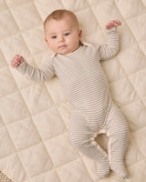 Baby Footie || Laurel Microstripe by Quincy Mae