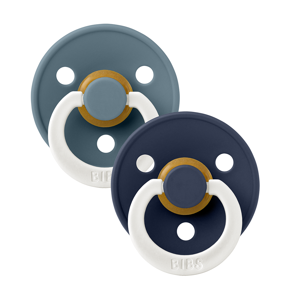 Colour GLOW Pacifiers 2 Pk- Petrol/Deep Space by Bibs