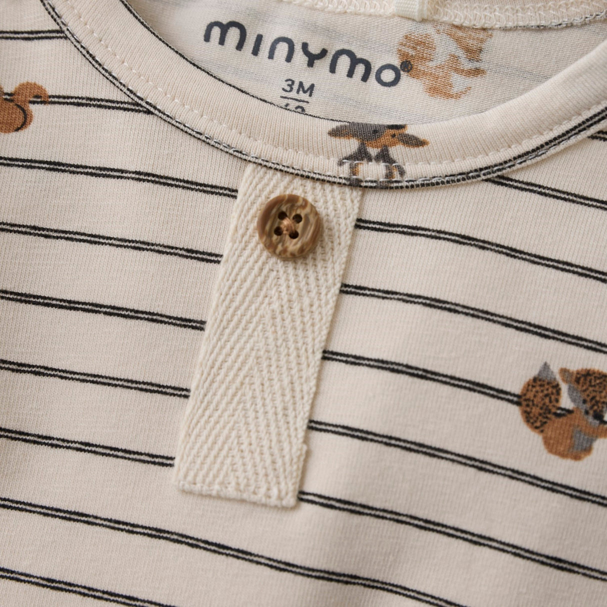 Long Sleeve Bodysuit- Animal Sandshell by Minymo