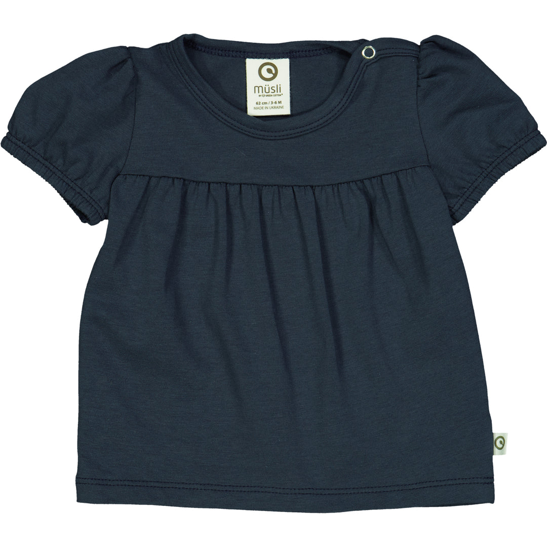 Cozy Me Puff Sleeve T-shirt in Night Blue by Musli