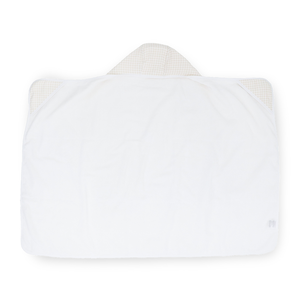 Toddler Hooded Towel - Tan Gingham by Little Unicorn