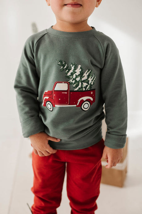 Raglan Sweatshirt- Christmas Truck by Babysprouts