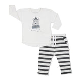 Organic Long Sleeve Tee & Pant Set - Hello You by Makemake