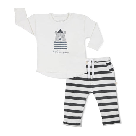 Organic Long Sleeve Tee & Pant Set - Hello You by Makemake
