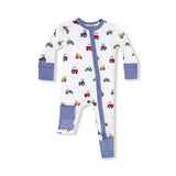 2 Way Zipper Romper- Mini Tractors by Angel Dear