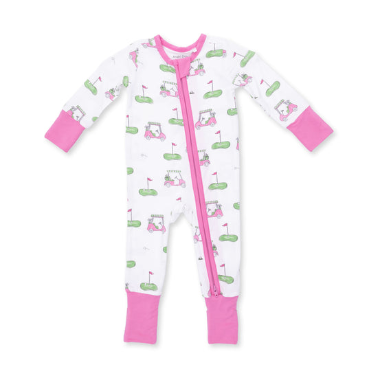 Convertible Romper- Golf Carts Pink by Angel Dear
