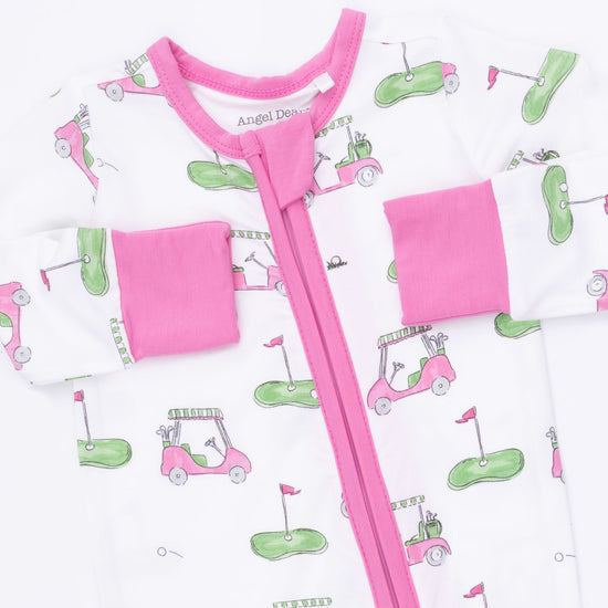 Convertible Romper- Golf Carts Pink by Angel Dear