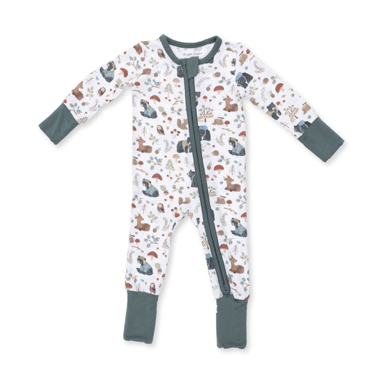 Convertible Romper- Southern Woodland Animals Green by Angel Dear
