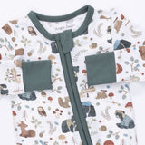 Convertible Romper- Southern Woodland Animals Green by Angel Dear