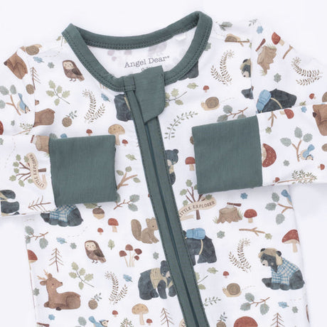 Convertible Romper- Southern Woodland Animals Green by Angel Dear