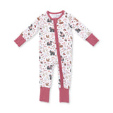 Convertible Romper- Southern Woodland Animals Pink by Angel Dear