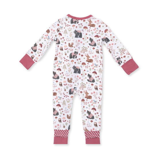 Convertible Romper- Southern Woodland Animals Pink by Angel Dear
