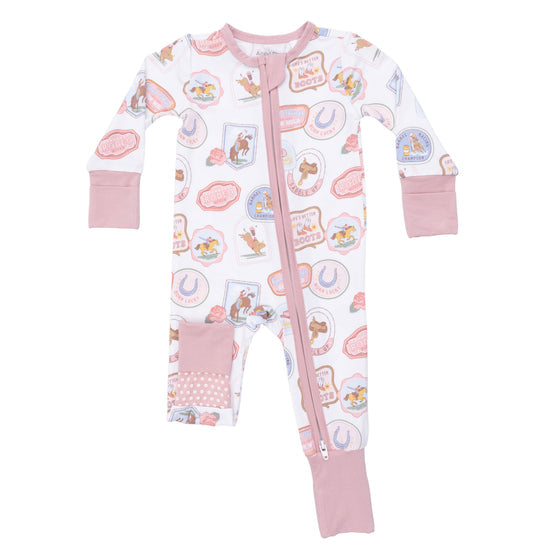 Convertible Romper- Rodeo Patches Pink by Angel Dear