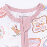 Convertible Romper- Rodeo Patches Pink by Angel Dear