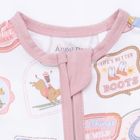 Convertible Romper- Rodeo Patches Pink by Angel Dear