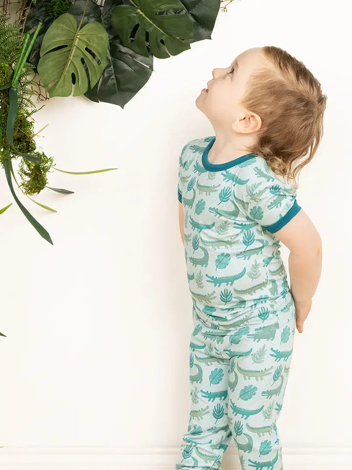 Later Gator Alligator Kids Bamboo Pajamas Sleepwear Set by Emerson and Friends