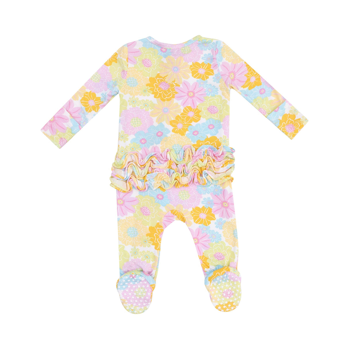2 Way Ruffle Zipper Footie - Sunny Dahlias by Angel Dear