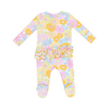 2 Way Ruffle Zipper Footie - Sunny Dahlias by Angel Dear