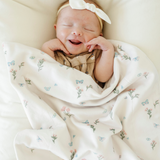 Minky Stretch Receiving Blanket- Secret Garden by Saranoni