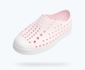 Native Jefferson kids shoes in Milk Pink and Shell White