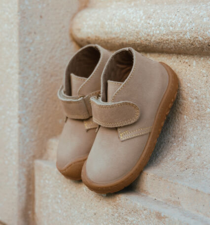 Bosco Barefoot Strap Suede Ankle Boot- Taupe by Victoria