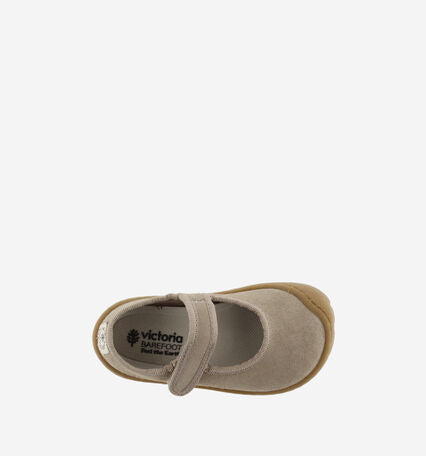 Bosco Strap Barefoot Suede Mary Jane- Taupe by Victoria