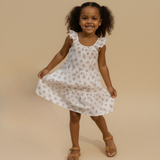 Organic Ruffle Tiered Dress - Blush Floral by Makemake