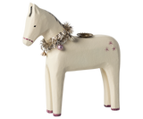 Wooden candle holder, Small horse by Maileg
