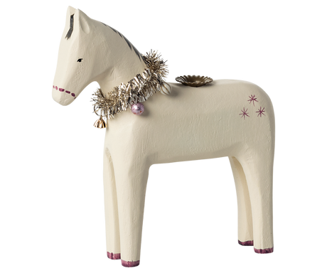 Wooden candle holder, Small horse by Maileg