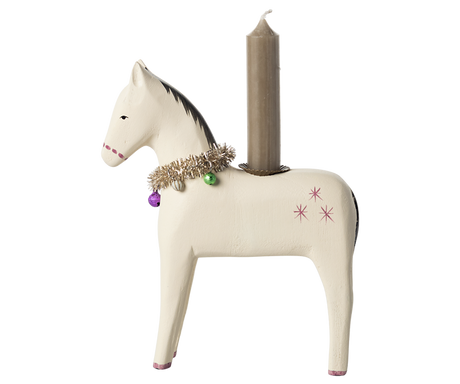 Wooden candle holder, Large horse by Maileg