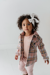 Hooded Shacket - Pink Plaid by babysprouts