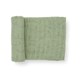 Cotton Muslin Swaddle Blanket - Cactus Lines by Little Unicorn