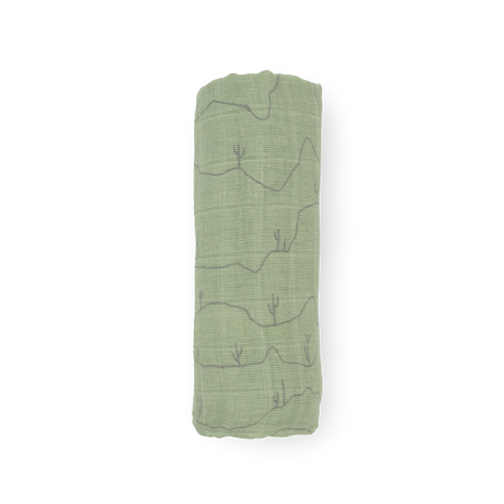 Cotton Muslin Swaddle Blanket - Cactus Lines by Little Unicorn