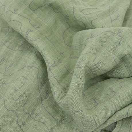 Cotton Muslin Swaddle Blanket - Cactus Lines by Little Unicorn